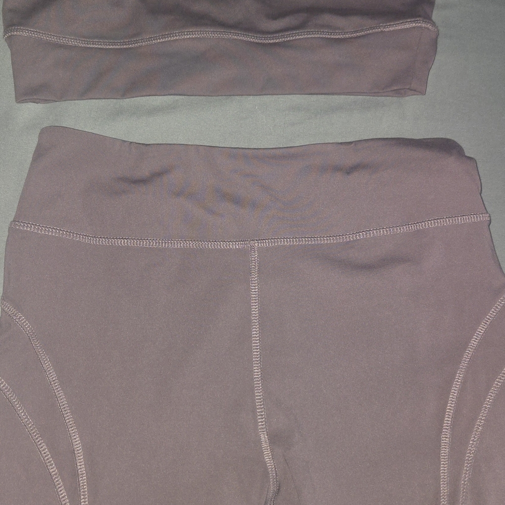 Purple High-Waisted Leggings and Top Set